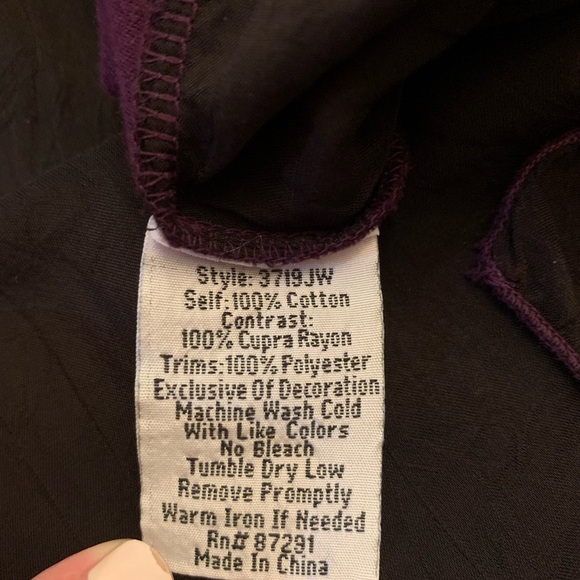 Johnny Was Women Purple Floral Embroidered Cotton Rayon Shirt Size Small Boho - Picture 10 of 12